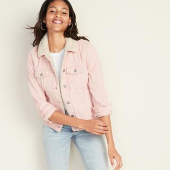 Old Navy Jackets & Blazers - Old Navy Light Pink Sherpa Lined Corduroy Jacket - Sz M
